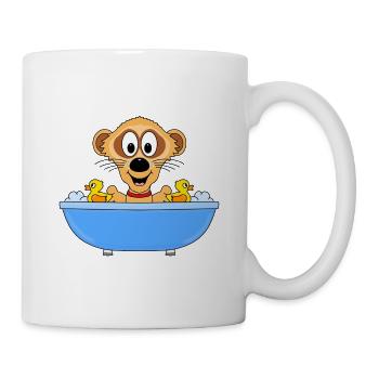 ERDMÄNNCHEN - BADEWANNE - BADEENTEN - BADEN - Tasse - Weiß - Rechts