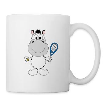 ZEBRA - TENNIS - TENNISSPIELER - TENNISSCHLÄGER - Tasse - Weiß - Rechts