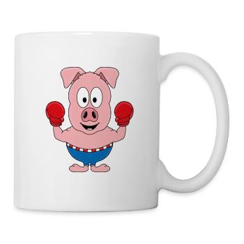 BOXER - SCHWEIN - BOXEN - KAMPFSPORT - TIER - Tasse - Weiß - Rechts