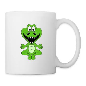 KROKODIL - YOGA - PILATES - TIER - TIERISCH - Tasse - Weiß - Rechts