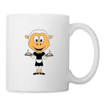 SCHAF - KELLNERIN - GASTRONOMIE - KAFFEE - TEE - Tasse - Weiß - Rechts