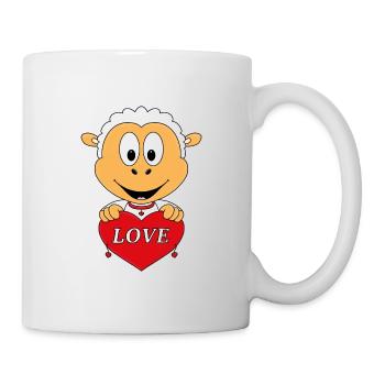 SCHAF - HERZ - LIEBE - LOVE - TIER - KIND - BABY - Tasse - Weiß - Rechts