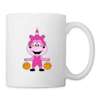 BASKETBALL - EINHORN - SPORT - TIER - KIND - BABY - Tasse - Weiß - Rechts