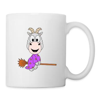ZIEGE - HEXE - HEXENBESEN - TIER - KIND - BABY - Tasse - Weiß - Rechts