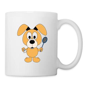 HUND - SPORT - FEDERBALL - BADMINTON - TIER - FUN - Tasse - Weiß - Rechts