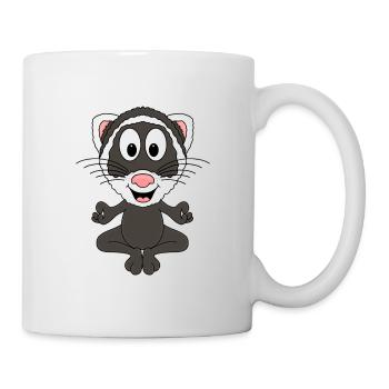 YOGA - PILATES - FRETTCHEN - TIER - TIERISCH - FUN - Tasse - Weiß - Rechts