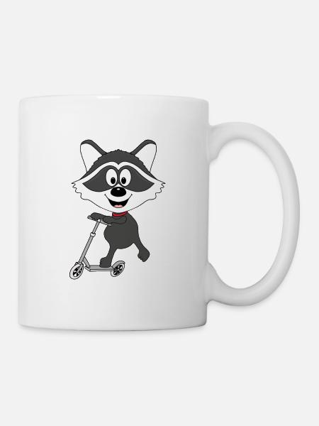 WASCHBÄR - ROLLER - TIER - KIND - BABY - SPORT - Tasse - Weiß