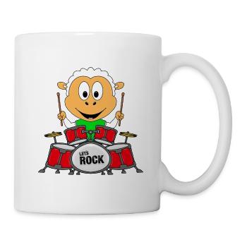 SCHAF - SCHLAGZEUG - MUSIK - MUSIKER - ROCK - Tasse - Weiß - Rechts