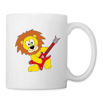 LÖWE - GITARRE - MUSIK - GITARRIST - LIEBE - TIER - Tasse - Weiß - Rechts