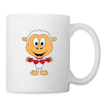 SCHAF - HERZEN - LIEBE - LOVE - TIER - TIERISCH - Tasse - Weiß - Rechts