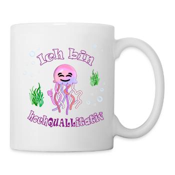 Lustige Thumbsup Qualle: Hochquallitativ - Tasse - Weiß - Rechts