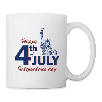 Freiheitsstatue USA Amerika Flagge 4. Juli - Tasse - Weiß - Rechts