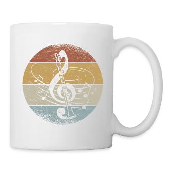 Klarinette Retro Notenschlüssel Musik Klarinettist - Tasse - Weiß - Rechts
