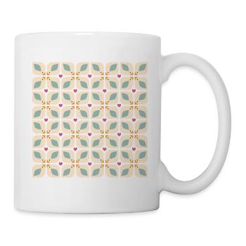 Vogel Mosaik Kachel Tier Design Motiv - Tasse - Weiß - Rechts