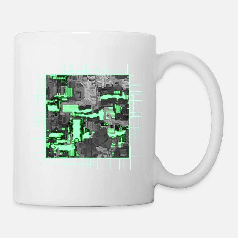 Carte mère stylisée verte - Mug blanc - blanc