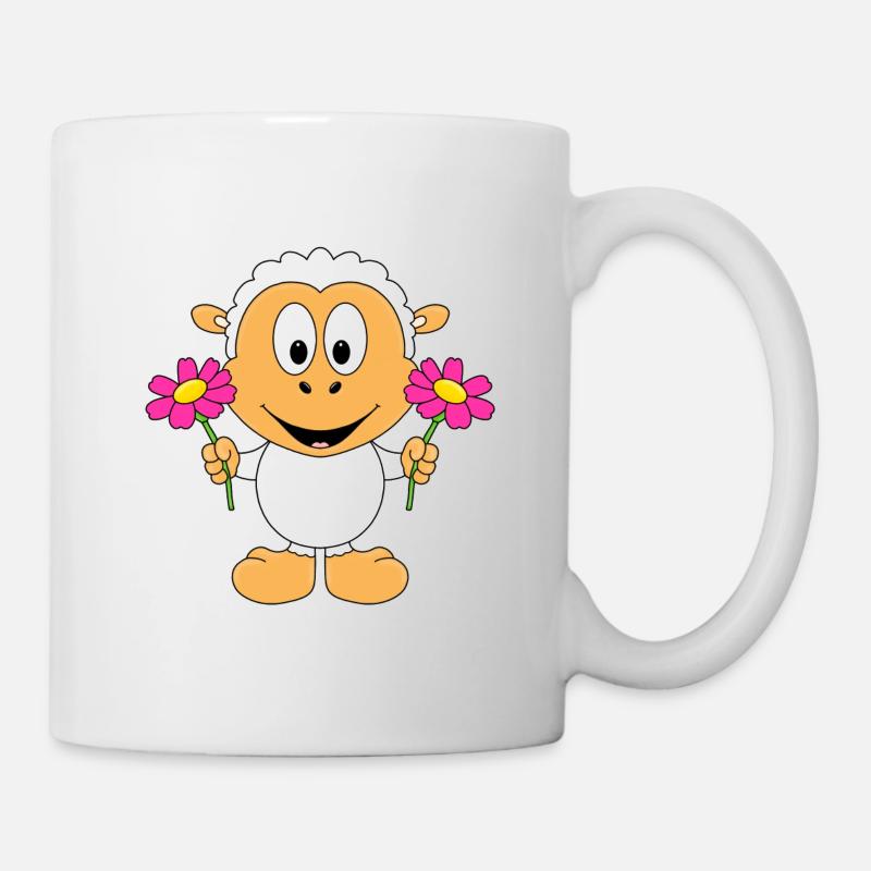 BLUMEN - BLÜMCHEN - SCHAF - TIER - TIERISCH - LOVE - Tasse - Weiß