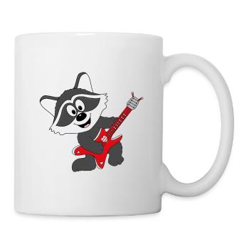 WASCHBÄR - GITARRIST - GITARRE - MUSIKER - TIER - Tasse - Weiß - Rechts