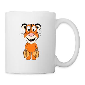 TIGER - REISE - KOFFER - URLAUB - FERIEN - TIER - Tasse - Weiß - Rechts