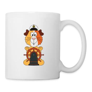 KAPITÄN - BOOT - SCHIFF - MEER - MEERSCHWEINCHEN - Tasse - Weiß - Rechts