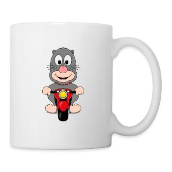 MAULWURF - MOTORRAD - MOTORRADFAHRER - BIKER - Tasse - Weiß - Rechts