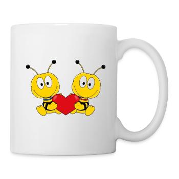 BIENEN - BINE - HERZ - LIEBE - VERLIEBT - TIERISCH - Tasse - Weiß - Rechts