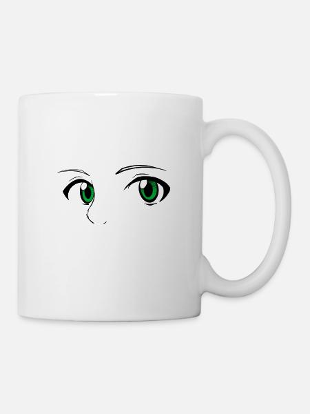 Gesicht skizzenhaften Manga-Stil - Tasse - Weiß