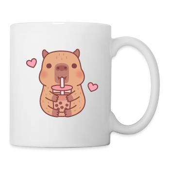 Cute Capybara Loves Bubble Tea - Mug - white - Right