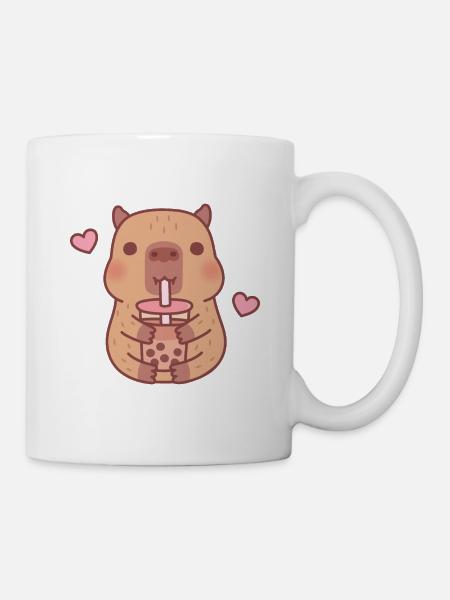 Süßes Capybara liebt Bubble Tea - Tasse - Weiß