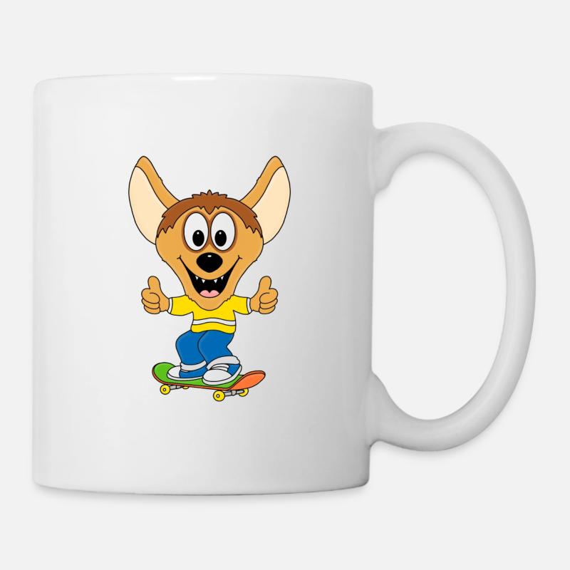 SKATEBOARD - HYÄNE - TIER - SPORT - KINDER - Tasse - Weiß