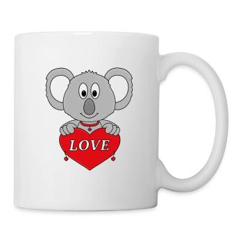 KOALA - BÄR - HERZ - LIEBE - LOVE - VERLIEBT - Tasse - Weiß - Rechts