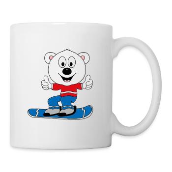 SNOWBOARD - EISBÄR - WINTERSPORT - TIER - Tasse - Weiß - Rechts
