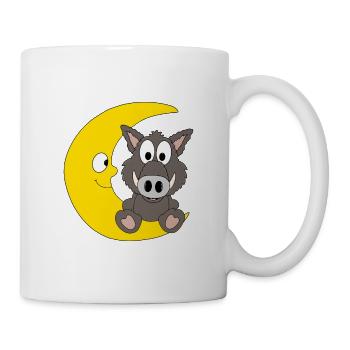 WILDSCHWEIN - MOND - TIER - KINDER - BABY - Tasse - Weiß - Rechts