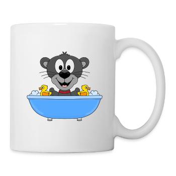 PANTHER - BADEWANNE - TIER - TIERISCH - KINDER - Tasse - Weiß - Rechts