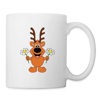 REH - BLUMEN - TIER - KINDER - BABY - LIEBE - Tasse - Weiß - Rechts