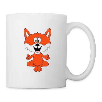YOGA - PILATES - FUCHS - TIER - KINDER - BABY - Tasse - Weiß - Rechts