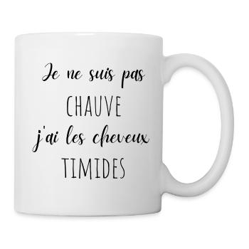Je ne suis pas chauve j'ai les cheveux timides - Mug blanc - blanc - Droite