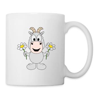 ZIEGE - BLUMEN - TIER - LIEBE - KINDER - BABY - Tasse - Weiß - Rechts
