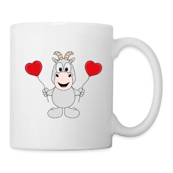ZIEGE - LIEBE - LOVE - TIER - TIERISCH - KINDER - Tasse - Weiß - Rechts
