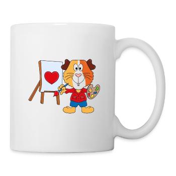 MEERSCHWEINCHEN - LIEBE - MALER - KÜNSTLER - KUNST - Tasse - Weiß - Rechts