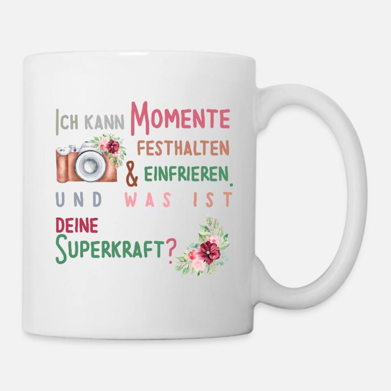 Fotografin mit Superkraft - Tasse - Weiß