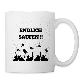ENDLICH SAUFEN - Tasse - Weiß - Rechts