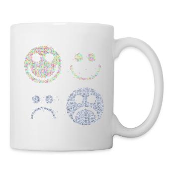 Happy and Sad Stilyzed Faces - Mug - white - Right
