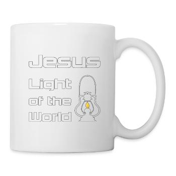 Christliches Design Jesus Licht der Welt - Tasse - Weiß - Rechts