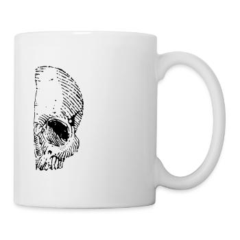 Tête de mort sketchy - Mug blanc - blanc - Droite