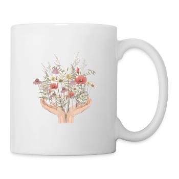 Mains de fleurs - Mug blanc - blanc - Droite