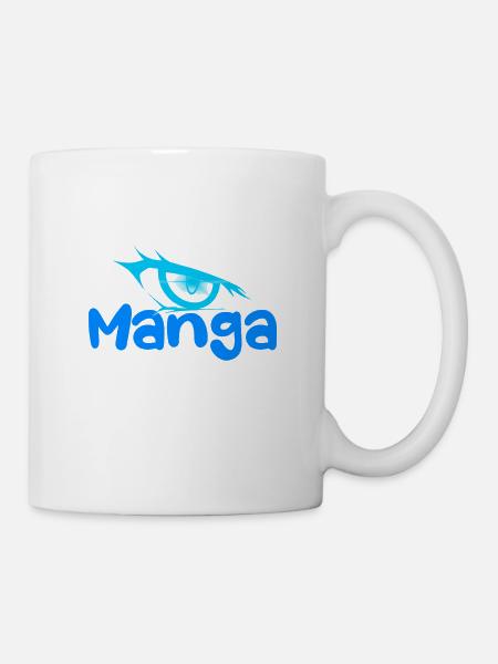 Logo manga oeil bleu clair & foncé - Mug blanc - blanc