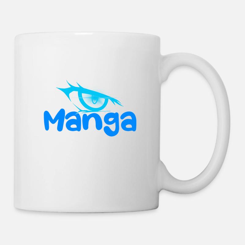Logo manga oeil bleu clair & foncé - Mug blanc - blanc