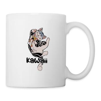 Kawaii Anime Cat - Japanimation drawing cute - Mug - white - Right