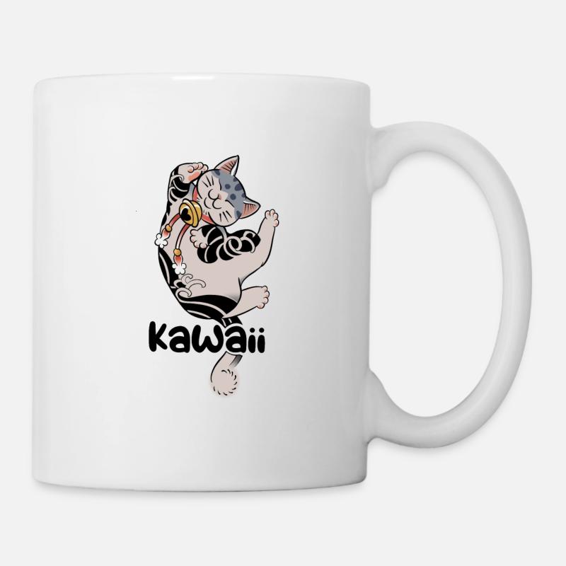 Kawaii Anime Cat - Japanimation drawing cute - Mug - white