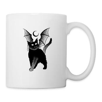 Dark cat 666 dotwork art - Mug blanc - blanc - Droite